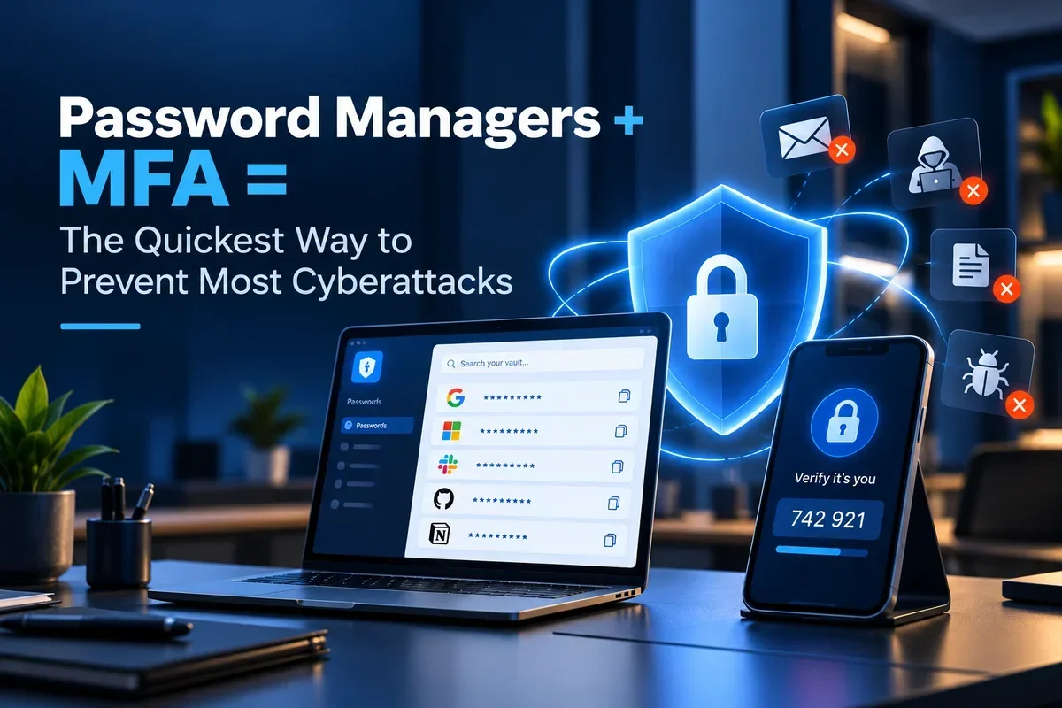 Password manager and MFA security for small business